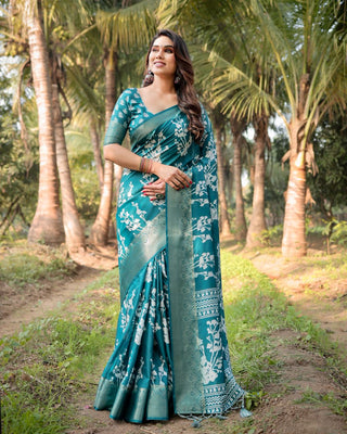 Rama green Silk saree