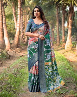 Multi colour Silk Saree for wedding