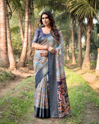 Navy blue saree Party Wear