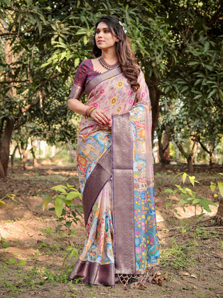 Multi colour Silk Saree for wedding