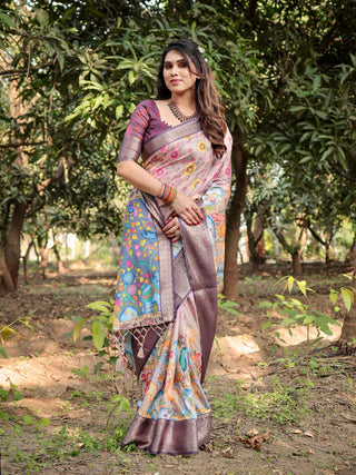 Multicolor saree party wear