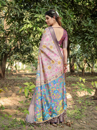 Multi color pure silk saree collection online shopping