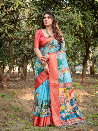 Multi colour Silk Saree for wedding