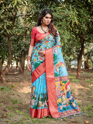 Multicolor saree party wear