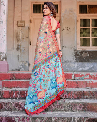 Exclusive Soft Silk Wedding Wear Printed Saree with Blouse