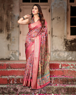 Red pure soft silk saree for women with price