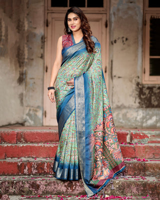 Peacock pure soft silk saree for women price