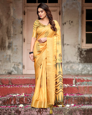 Yellow Soft Silk Saree