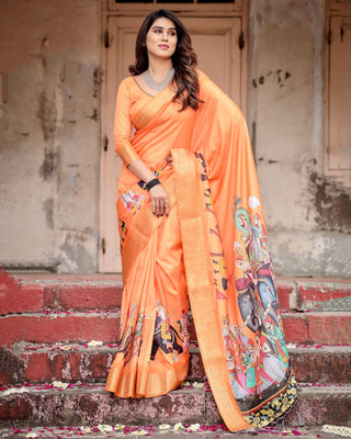 Orange colour Saree for wedding