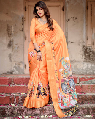 Orange saree Party Wear