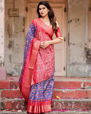 Multi colour Silk Saree for wedding