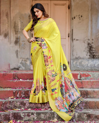 Yellow Silk Saree