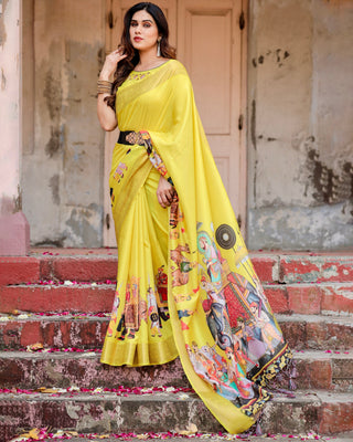 Yellow Soft Silk Saree