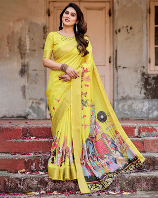 Yellow saree for Haldi