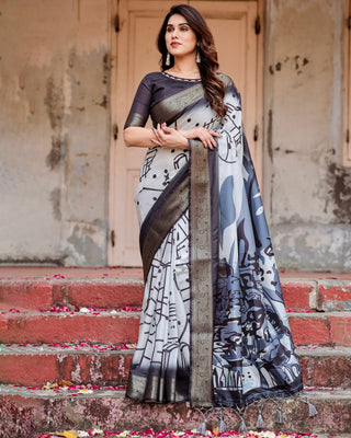 Digital print Silk Saree