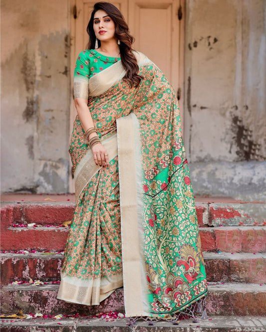 Party Wear Designer Silk Saree for Women Beautiful Digital Printed Sarees