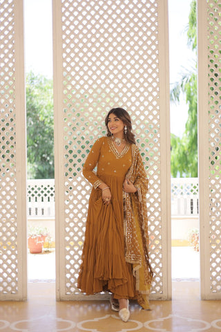 yellow anarkali