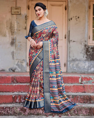 Multi printed soft silk sarees for wedding