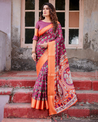 Pure silk digital printed sarees with price