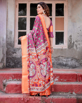 Digital Print Soft Silk Sarees