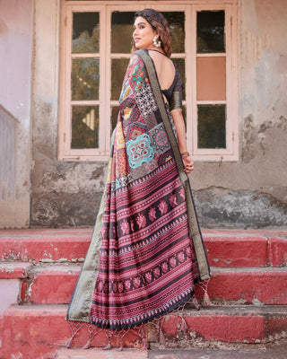 Floral Printed Pure Silk sarees