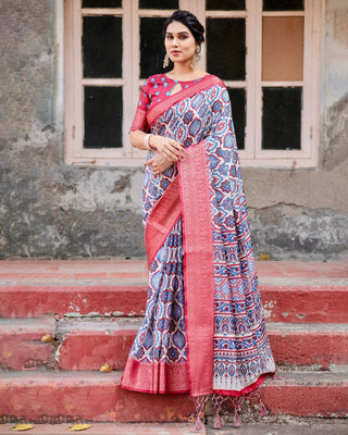 Design pink color pure silk sarees online