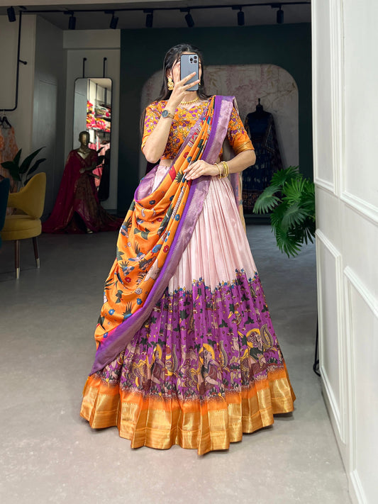 Purple Color Simple dola silk traditional lehenga choli