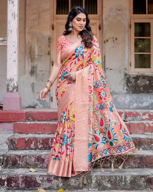  Peach Saree Online
