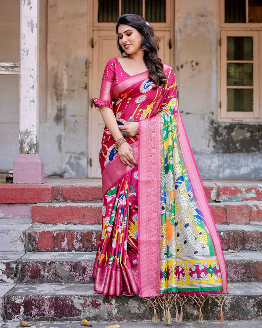 Pink colour saree for wedding