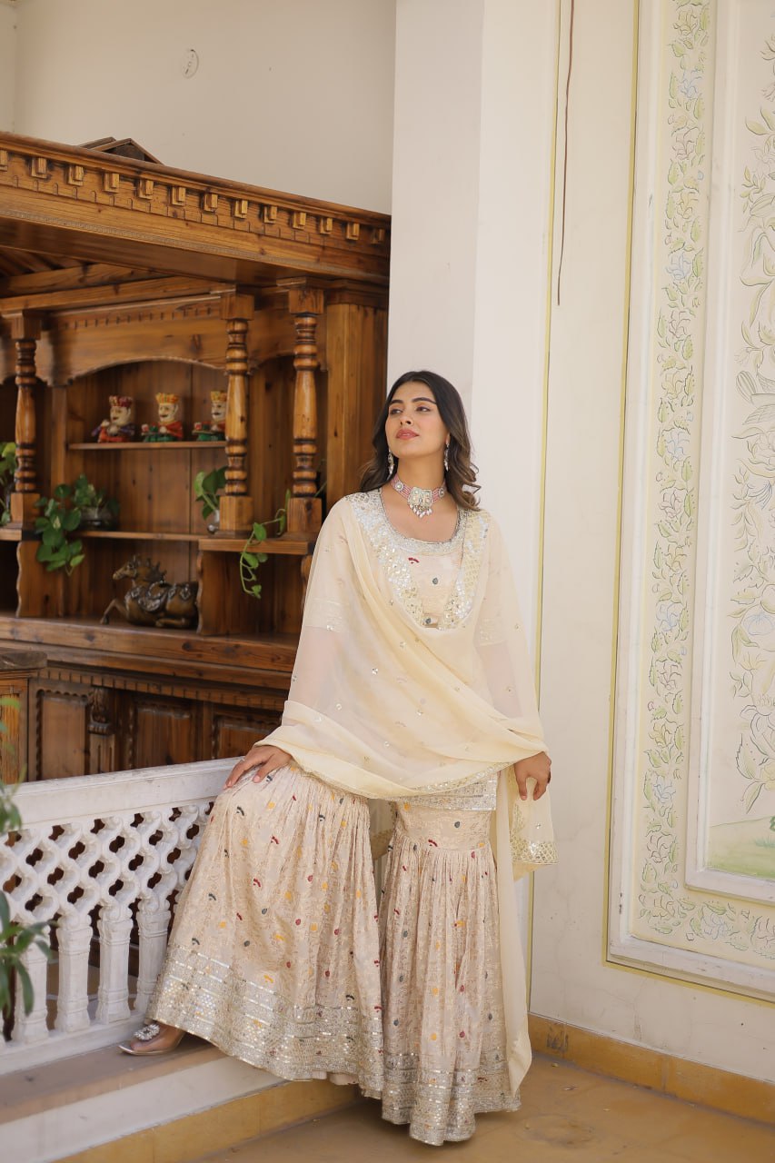 designer partywear readymade sharara suit heavy suits