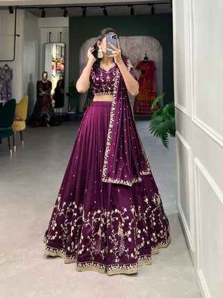 Bridal Lehenga Designs wine colour