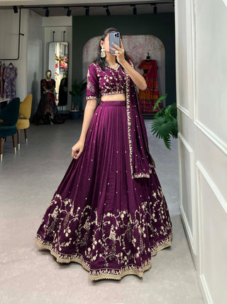 Wine color vichitra silk choli for wedding