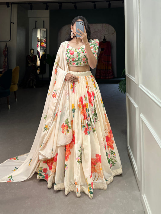 Floral print Lehenga Choli with Dupatta