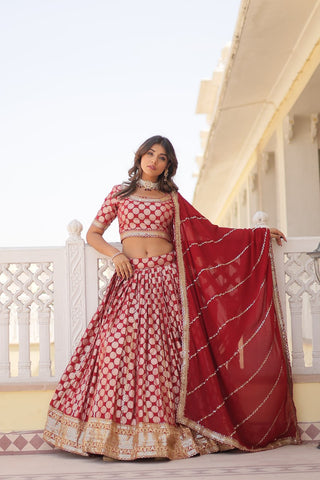 red colour lehenga design