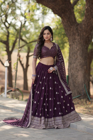 purple lehenga choli combination