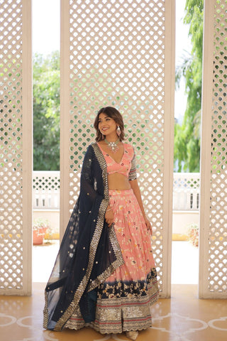 light pink designer lehenga choli for women