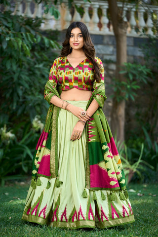 Pista Color lehenga Choli