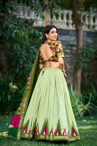 Pista color lehenga choli