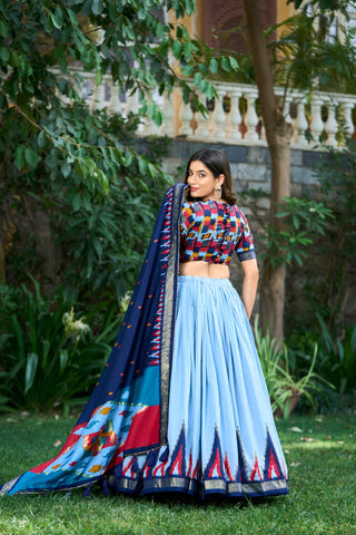 Blue party wear lehenga choli