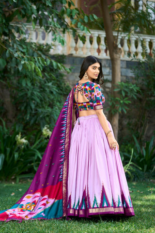 Purple color silk lehenga choli