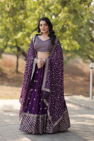 purple lehenga choli for engagement