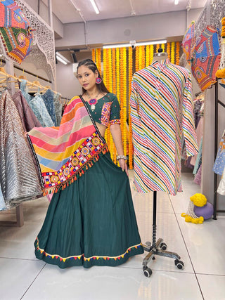 Light green navratri lehenga choli