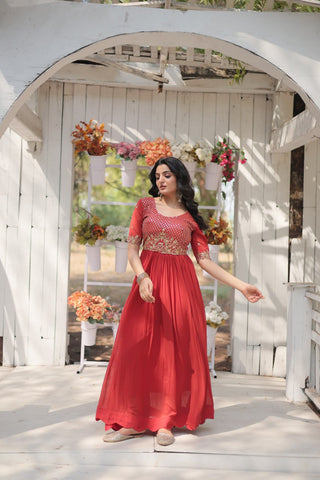 Orange Gown design for women