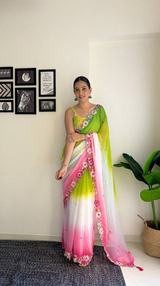 Double shaded Silk Saree