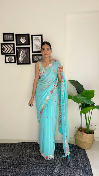 Double shaded Chiffon saree