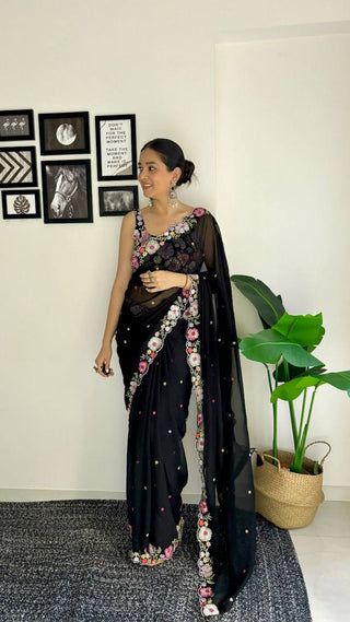 Double shade georgette saree