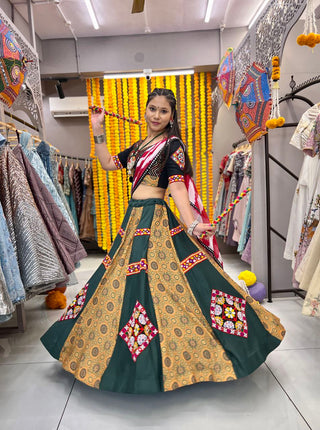 Green Crop Top Lehenga