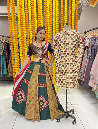 Green maroon Lehenga