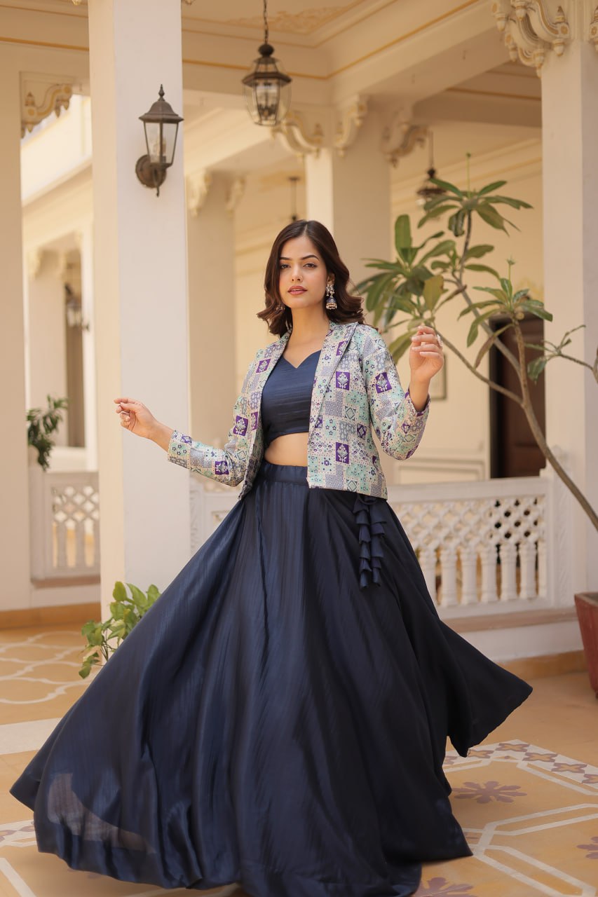 Lehenga choli with koti for wedding