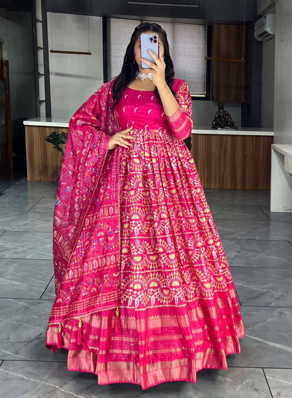 Silk Gown Party Wear